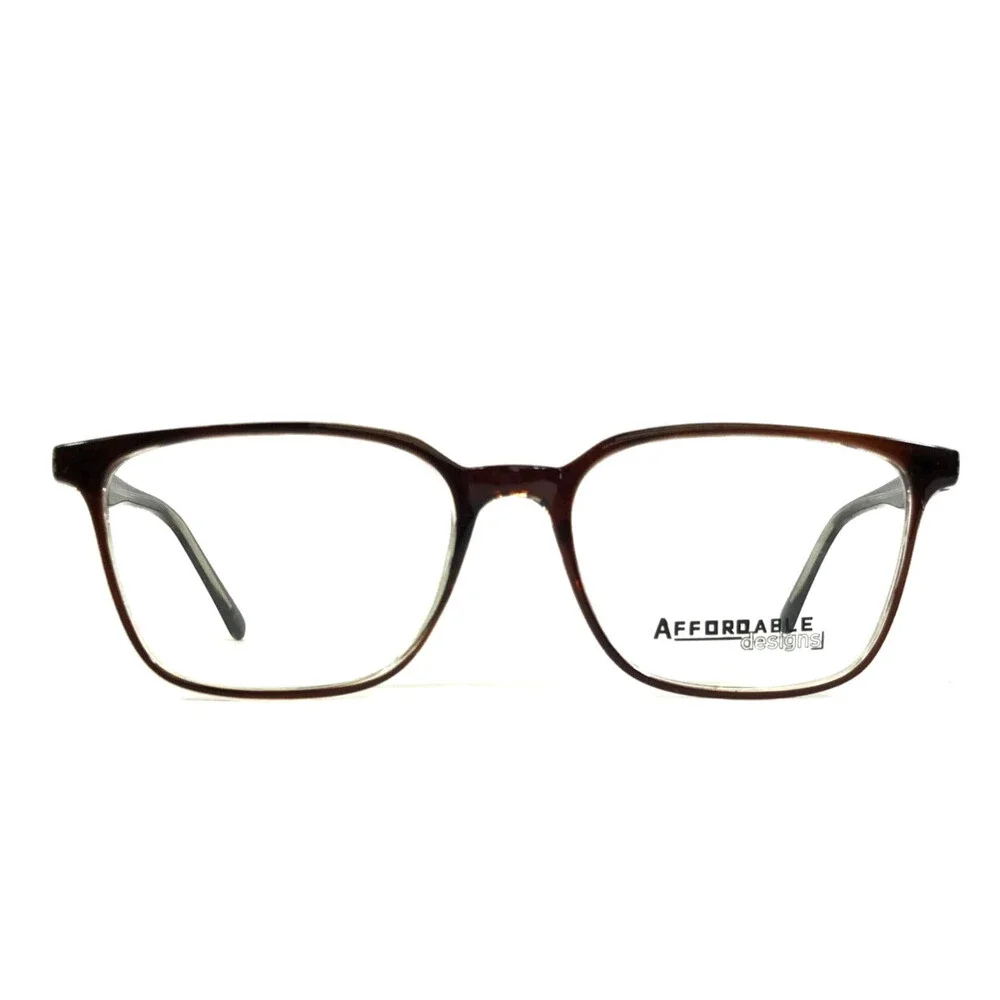 Affordable Designs Eyeglasses Frames TATE BROWN Clear Square Full Rim 52-18-140